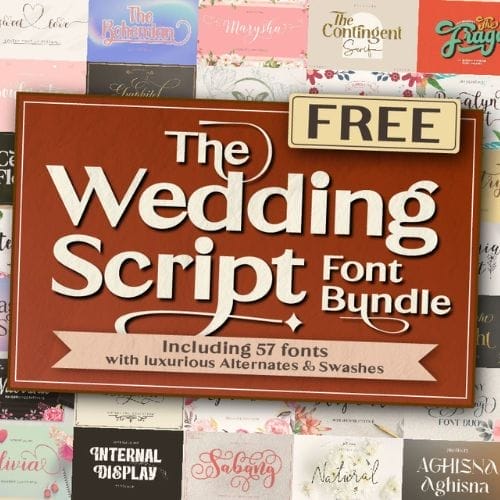 Free Bundle of 57 Wedding Script Fonts