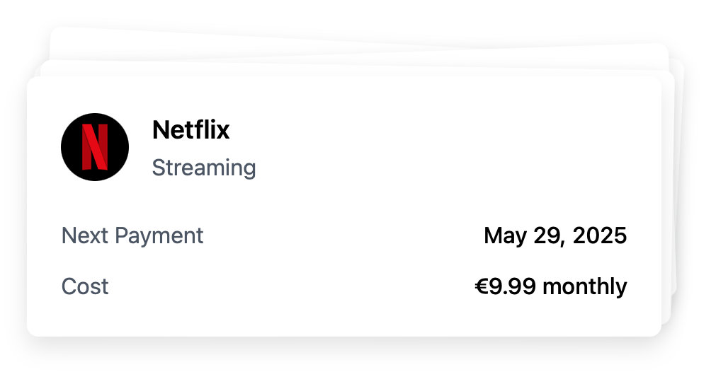 Subscription monitor card example